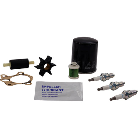 SeaTec Yamaha Servicekit til F30B og F40F set op fra siden.