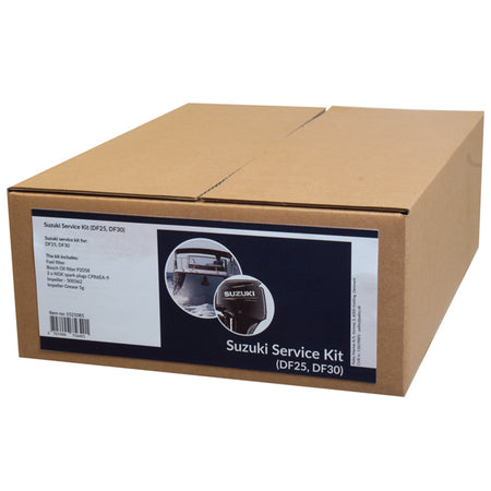 Servicekit til Suzukis DF25 og DF30, komponenter set fra siden