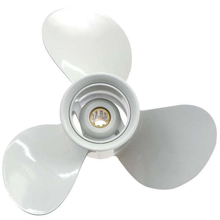 Polastorm Propel propeller 9,9 x 12" til Tohatsu motorer, set skråt.