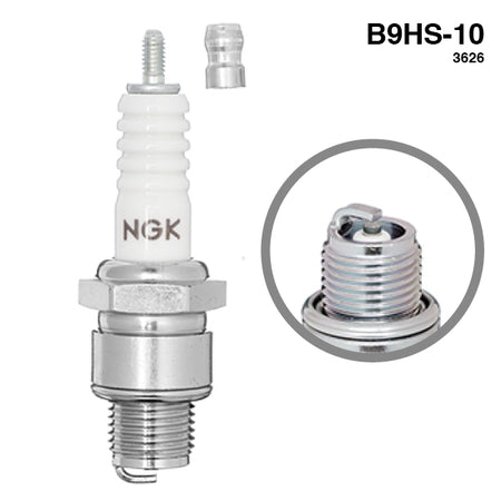 NGK tændrør B9HS-10 set fra siden med tydelige detaljer