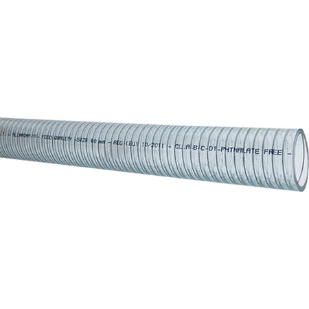 SeaTec klar slange med stålspiral på rulle, 19mm, 3m lang.