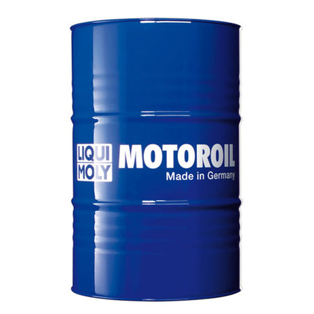 Liqui Moly 4T motorolie i 205 liters tønde, klar til brug.