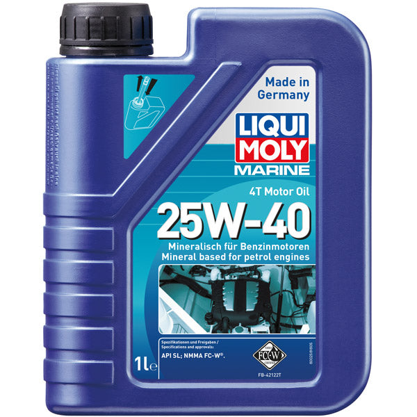 Liqui Moly marine 4t motor olie 25w-40 i 1 liters flaske