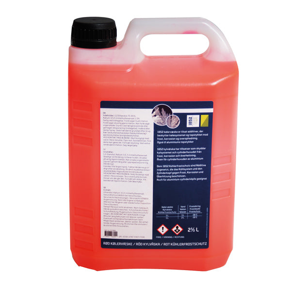 Kølervæske rød G30 fra 1852 i en 2,5 liters beholder
