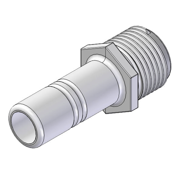 Whale adapter 1/2" han med slangestuds, set fra siden