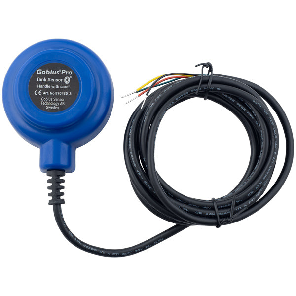 Gobius Pro niveaumåler med én sensor set fra siden, klar til installation.