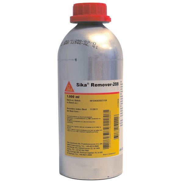 Sika Remover 208 klar 1000ml i flaske, klar til anvendelse.