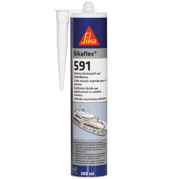 Sika flex 591 patron i stålgrå farve, set forfra
