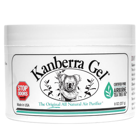 Kanberra Tea Tree Gel Lugtfjerner i en hvid tube med grøn etikette