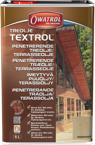 Owatrol terrasseolie Textrol i 5L beholder, klar til brug