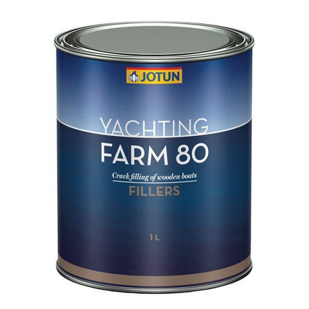 Jotun Farm 80 tætning mørkebrun i en bådplejesituation på en båd