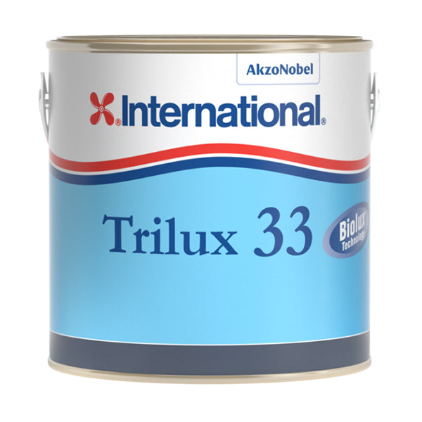 International Trilux 33 bundmaling i rød farve, set fra fronten.