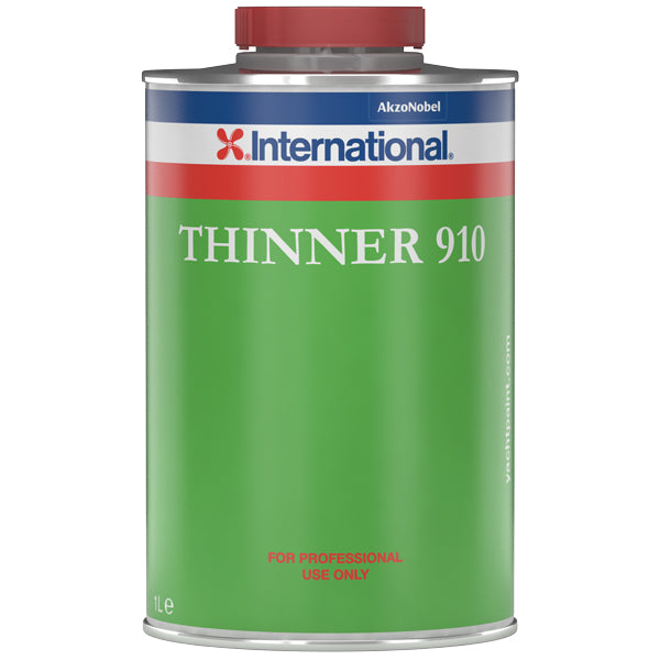 International Fortynder 910 Fast Spray Solv 5 L på en hvid baggrund, klar til brug.