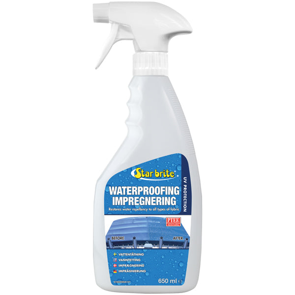 Star Brite Waterproofing imprægnering i 650 ml flaske set fra siden