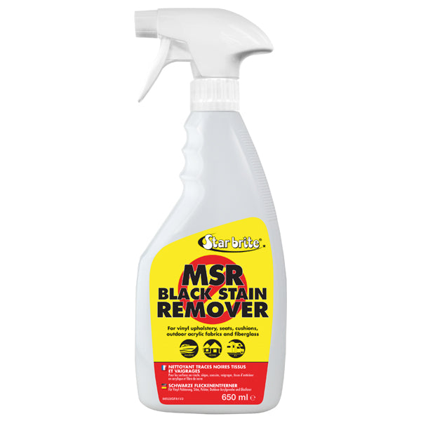 Star Brite, Stain Remover with Bleach 650 ml stående på en båd ved havet
