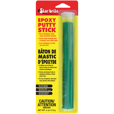 Star Brite epoxy putty stick til reparation af bådudstyr, vist i tæt-up