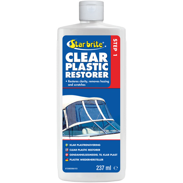 Star Brite Clear Plastic Restorer Step 1 250 ml set forfra.
