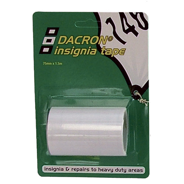 Dacron tape fra PSP i hvid farve, 1,5 meter lang og 75 mm bred.