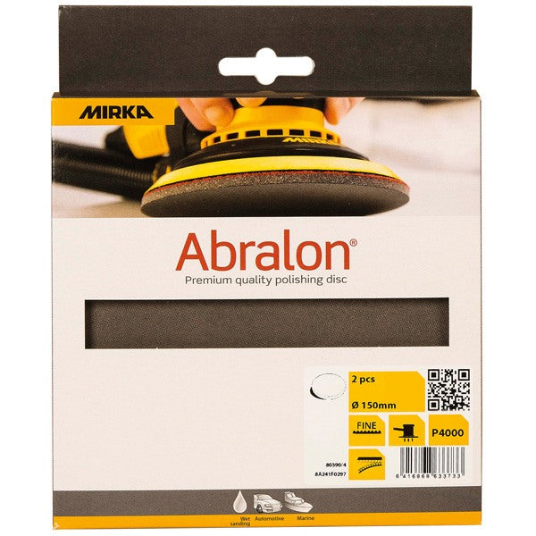 To stk Mirka abralon sandpapir Ø150mm med p4000 korn