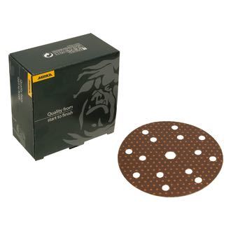 Mirka ultimax sandpapir Ø150mm med 50 stk i pakken, set fra siden