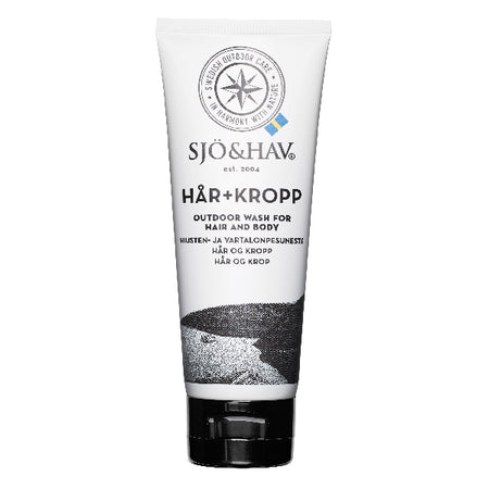 Sjö&Hav hår og krop sæbe i en 75 ml tube med naturlige ingredienser.
