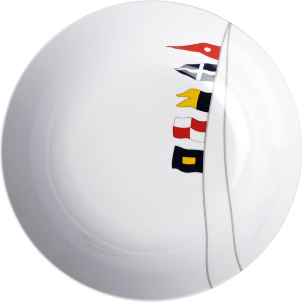 Marine Business Regata suppetallerken Ø19cm i hvidt design viste fra oven.