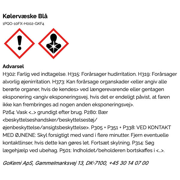 1852, Kølervæske Klar til brug blå 5L