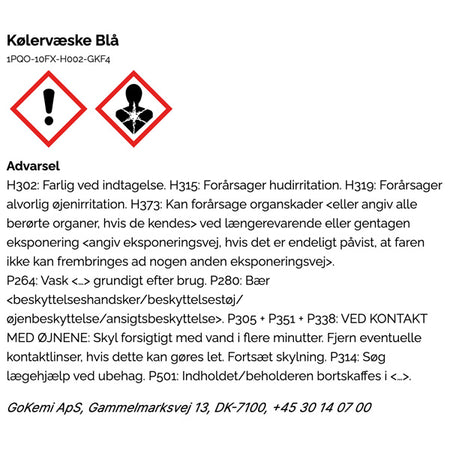 1852, Kølervæske Klar til brug blå 5L