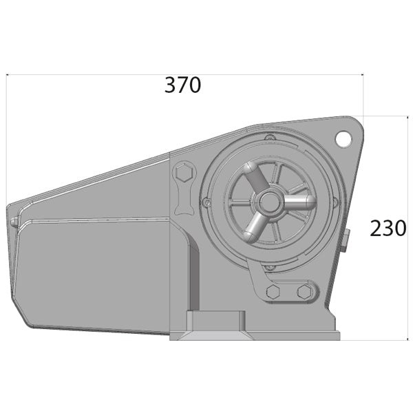 Lofrans ankerspil i anvendelse, trækker kæden op fra vandet.