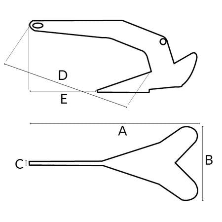 SeaTec Delta anker monteret på båt, klar til brug