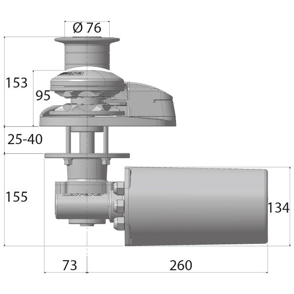 Lofrans X2 ankerspil med DIN766 kæde, detaljeret visning af design.