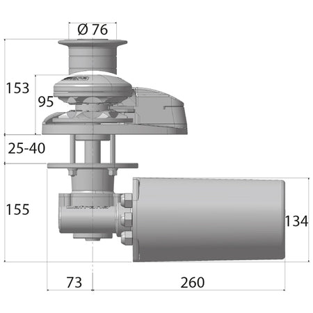 Lofrans X2 ankerspil med DIN766 kæde, detaljeret visning af design.