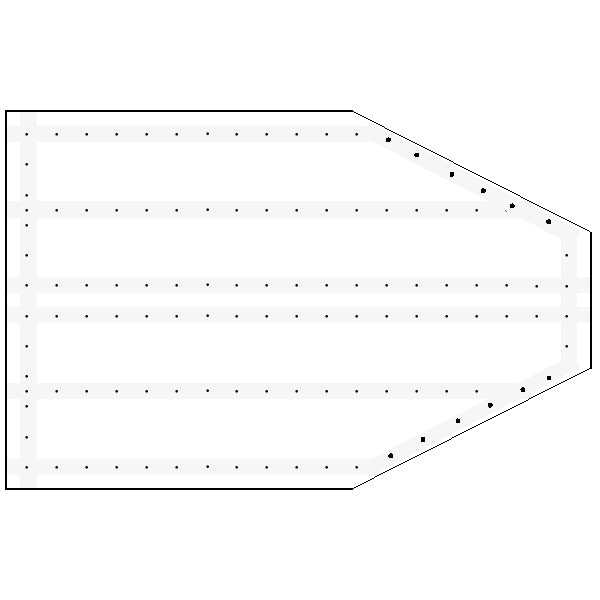 Fra oven: 1852 bådpresenning i brug, stram og sikkert monteret.