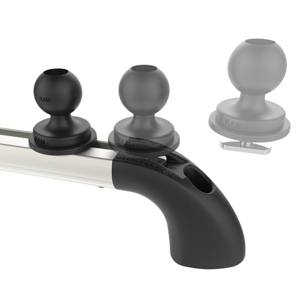 Ram Mounts 12" skinne set fra siden, viser robust konstruktion og design.