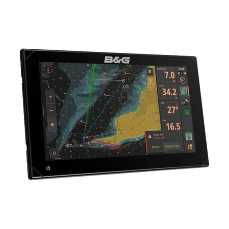 B&G Zeus S 12" navigation i brug, viser vejledning på skærmen