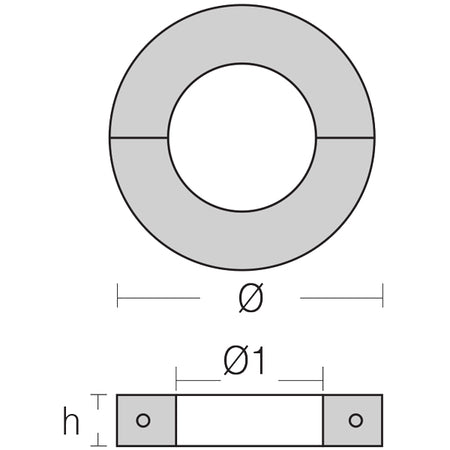 1852 akselanode 30mm monteret på en bådakselsystem.