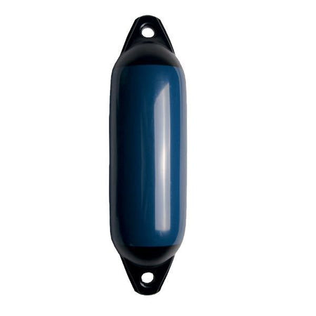 Majoni Star fender 30x90 i navy med sort top, set fra siden.