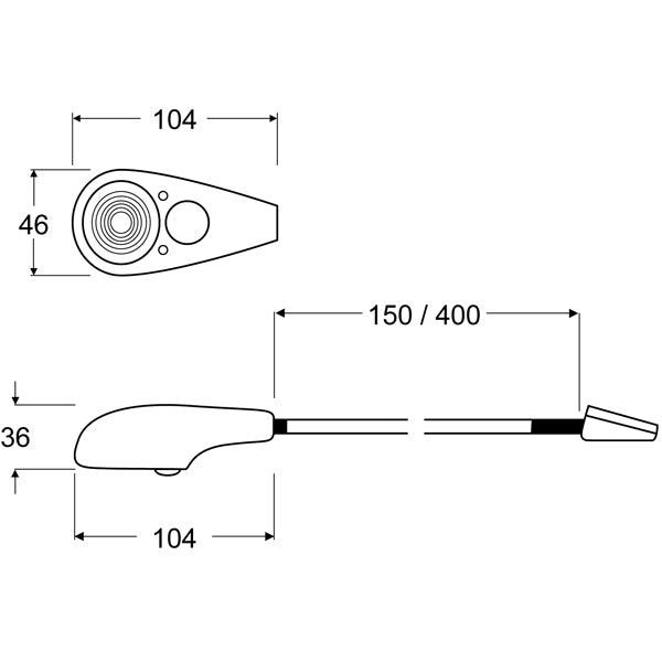 Hella LED kortlampe set forfra med lysfunktioner aktiveret
