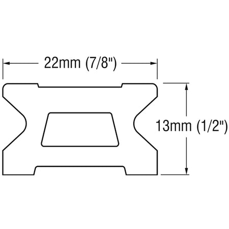 Ronstan skødeskinne 22mm i brug, trukket med skødebånd.
