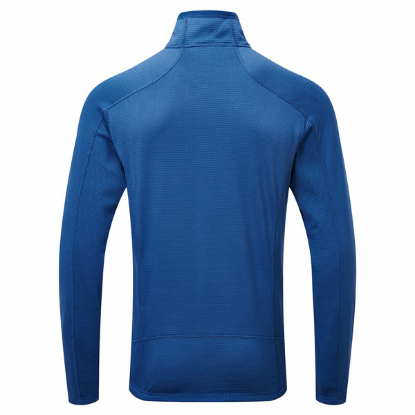 Blå Gill fleece med lynlås, set bagfra