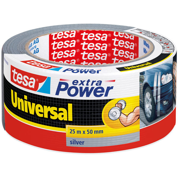 Tesa universaltape pakket med synlig sølvfarvet overflade