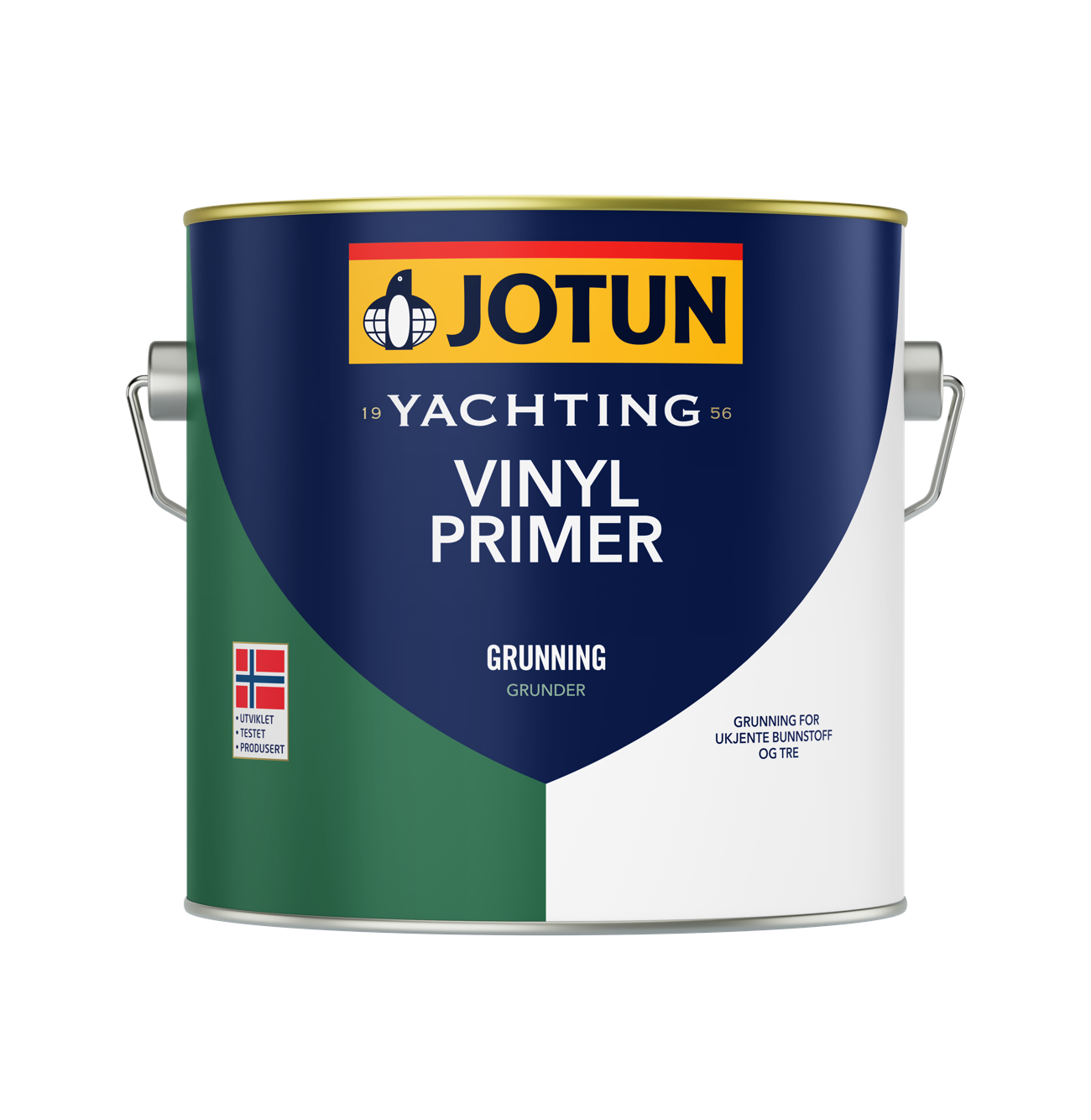 Jotun Vinyl Primer i sølvgrå 3/4 L, præsenteret på hvid baggrund
