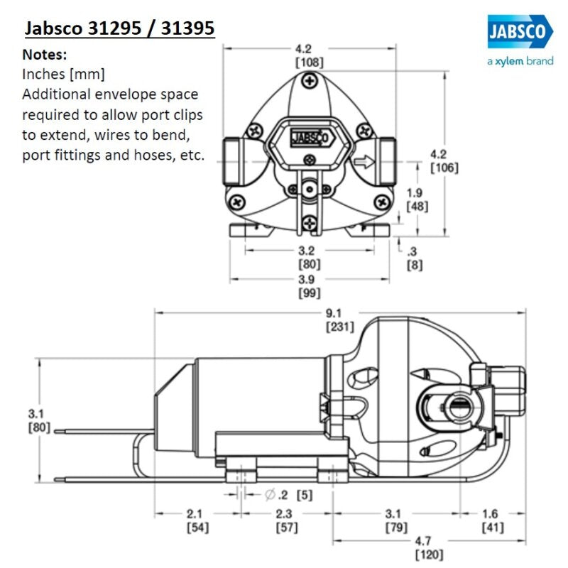 Jabsco Par-Max 3 trykvandspumpe i brug, leverer vand under pres