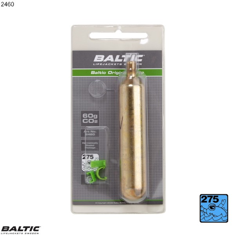 BALTIC, cylinder CO2 60 g z klipsami - 2460 Str. 60g