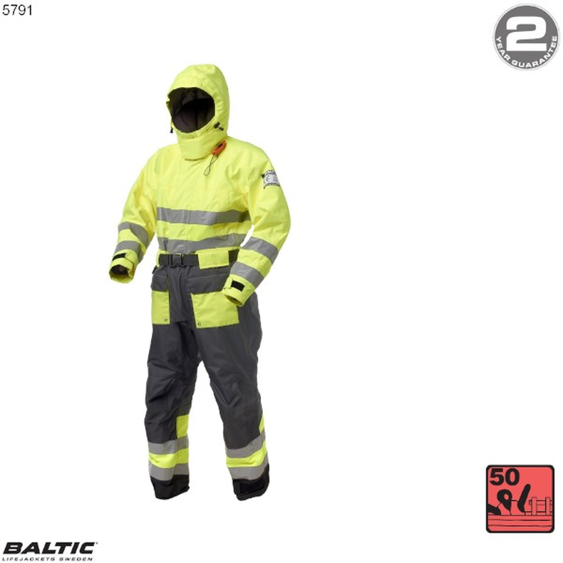 BALTIC, wysoki poziom widoczności, kombinezon ratunkowy UV_Żółty-Czarny 5791 Rozm. 90-100 kg